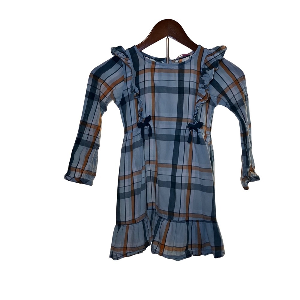 Ruffle Butts Girls Size 6  Plaid Long Sleeve Dress  Casual boutique dress